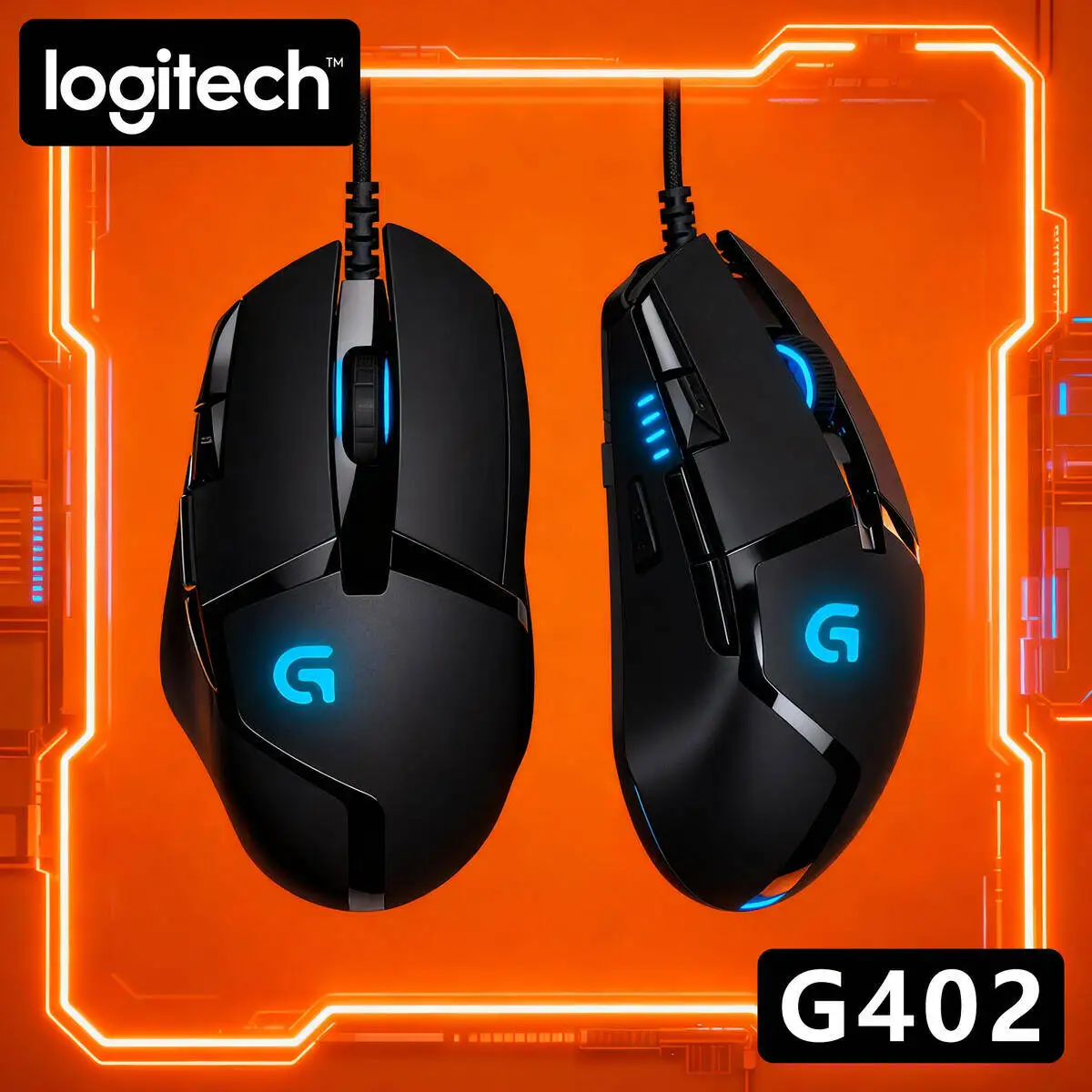 

Logitech G402 Hyperion Fury Wired Mouse, 4000 DPI, 8 Programmable Buttons, Fusion Engine, 1ms Report Rate, Ergonomic, Windows