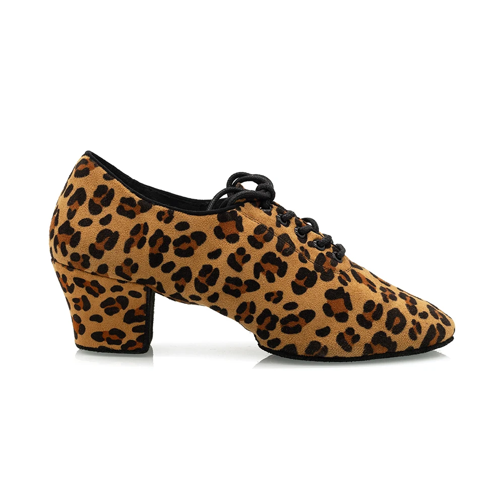 Suphini【Leopard Collection】Practice Series 4.5cm Cuban Heel Salsa Latin Practice Shoes