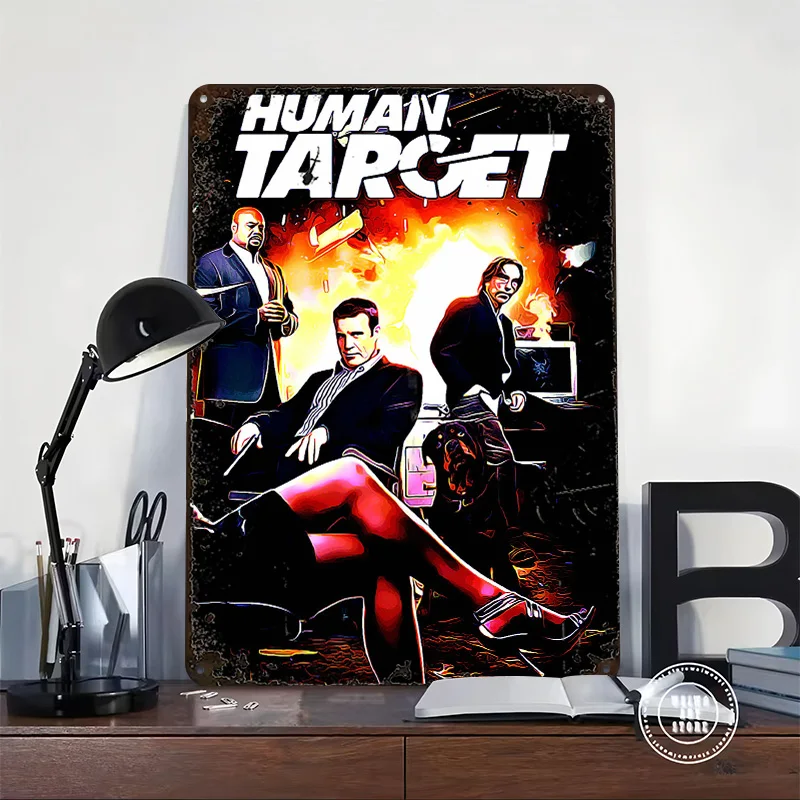 Human Target 2010 2 Tinplate Poster Custom Wall Art Vintage Metal Signs Retro Tin Plaque for Office Decoration Gaming Desk Decor
