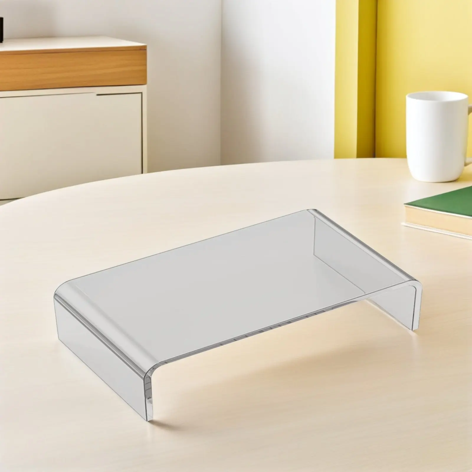 Clear Acrylic Monitor Stand Transparent Computer Monitor Riser Compact Size Deformation Resistant Laptop Riser Stand for Office
