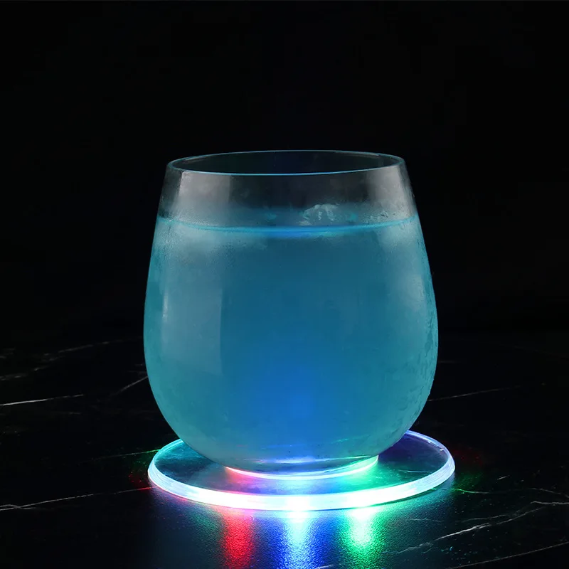 Dessous De Verre LED Led Cup Coaster Yotutun , Verre Lumineux Coloré Dessous De Verre En Acrylique Rond Étanches Sous-Verre Lumineux LED Multicolore Pour Les Fêtes Les Mariages Les Bars Noël (6