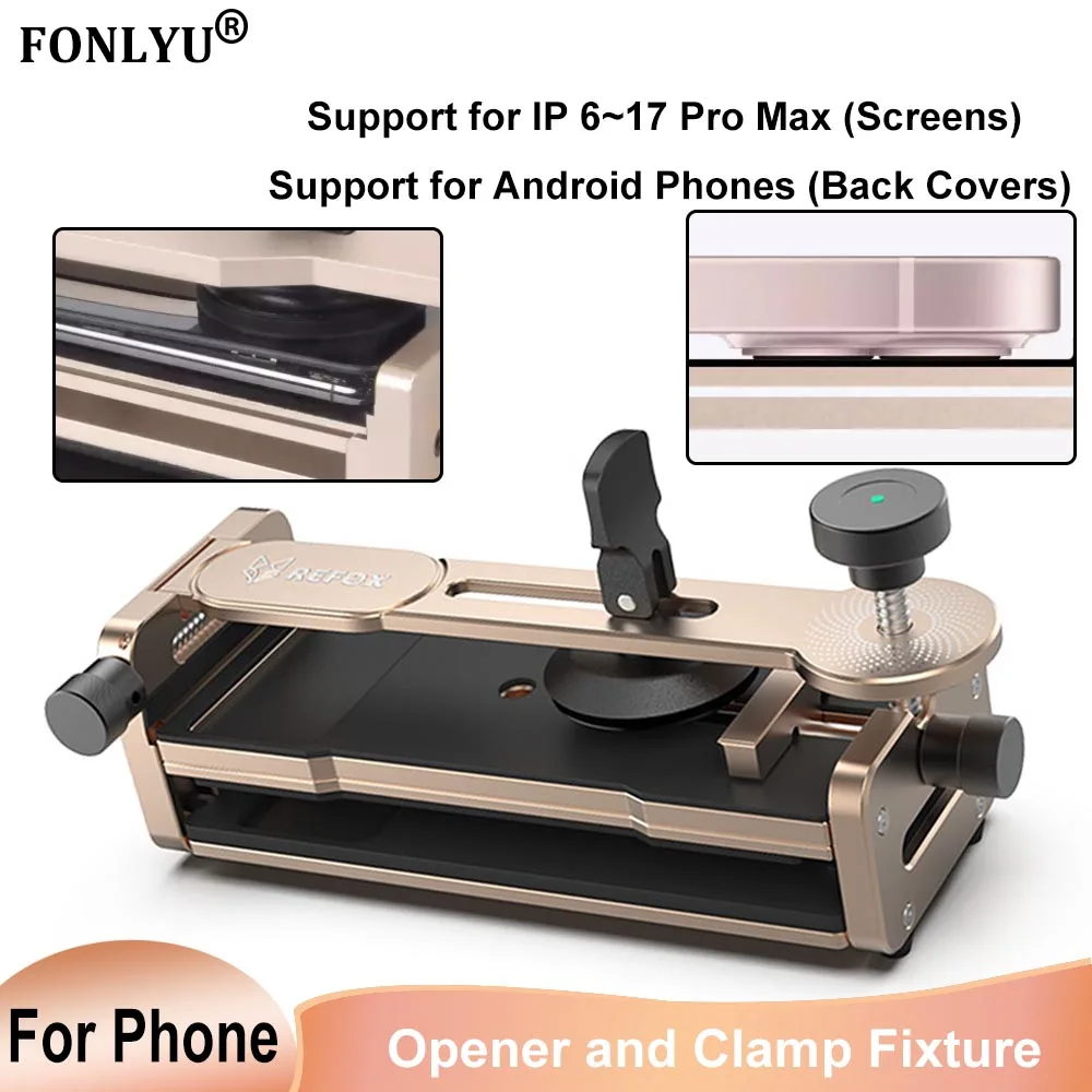 

REFOX RS50 RS51 Mobile Phone Opener Clamp Fixture for iPhone Samsung Flat Screen Back Cover Removal and Pressure Holding Repair