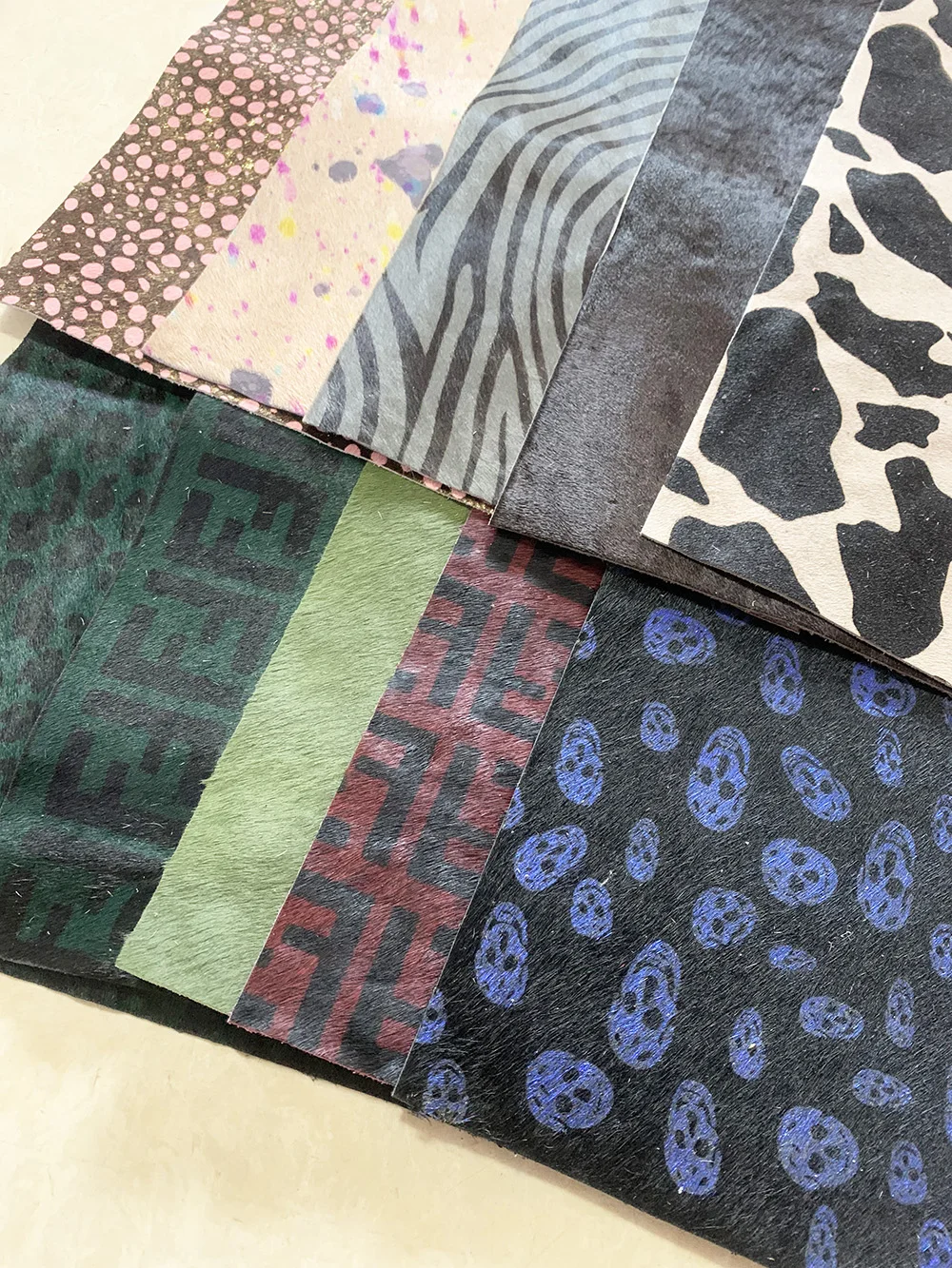 Leather Color Matching Handmade Cut Horse Fur and Cow Leather Handmade, DIY, New, 20x30cm