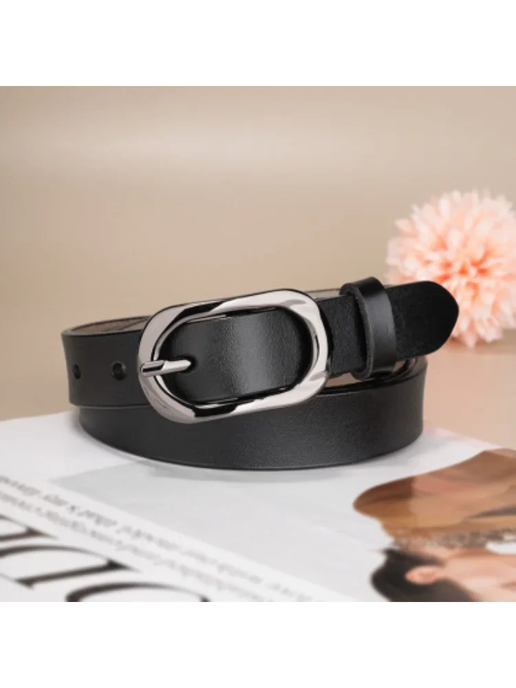 

Women's leather belt, vintage genuine leather pin buckle belt, high quality pure cowhide belt