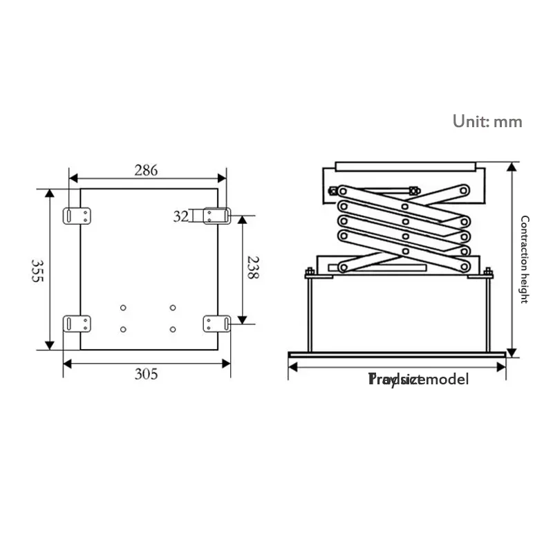Hot Sale T1000/T1500/T2000 Home Telescopic Projector Electric Hanger Projector Remote Control Automatically Control The Lifting