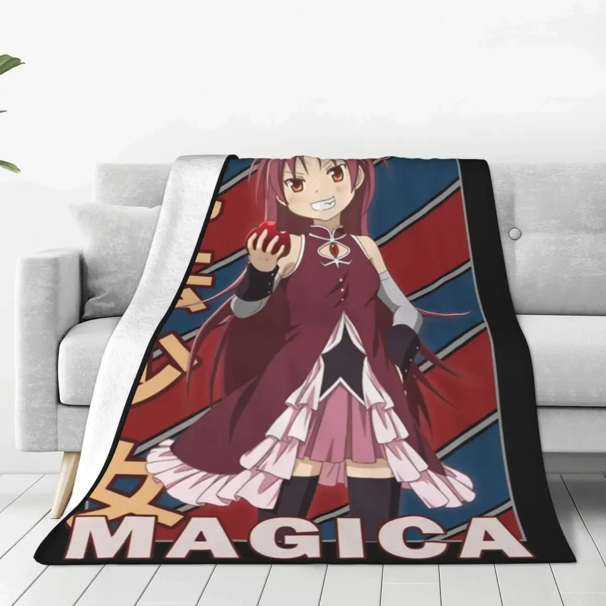 Kyoko Sakura Puella Magi Madoka Magica Blankets Flannel Lightweight Throw Blanket for Bedroom Sofa Bedroom Quilt