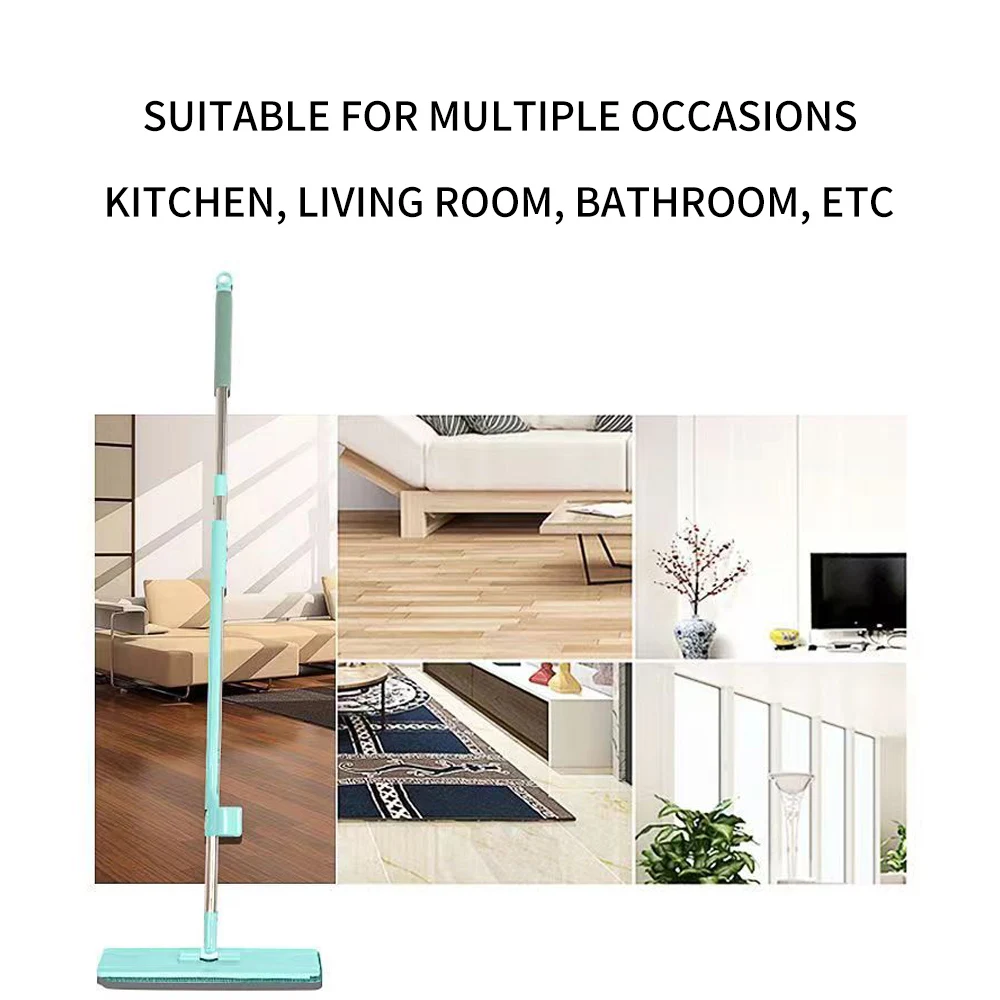 38cm Large Hand-Washable Lazy Mop, Wet and Dry Dual-Use Ceramic Tile Floor Mopping Artifact, a Total of 4 Cloth