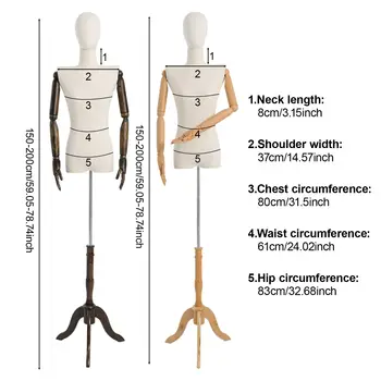 78.74-इंच फीमेल मैनीक्विन, एडजस्टेबल क्लोदिंग डिस्प्ले मॉडल बॉडी स्टैंड हेड के साथ, फीमेल मैनीक्विन ट्रायंगुलर बेस के साथ 10 best sales नकली सिर - №9