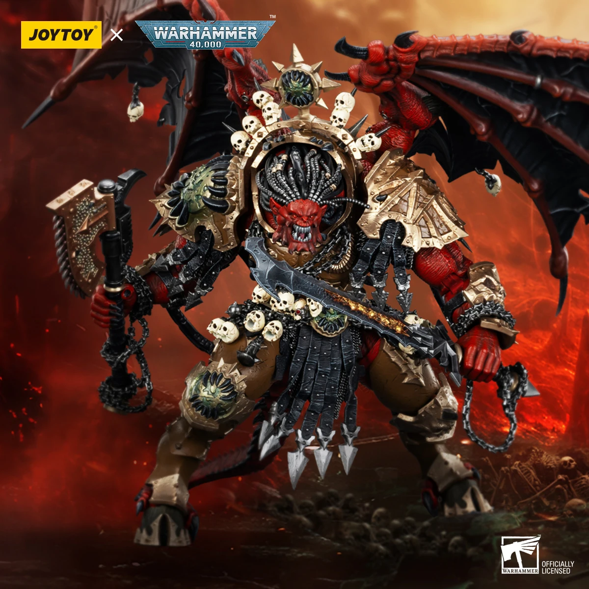 JOYTOY Warhammer 40k Action Figure World Eaters Angron Daemon Primarch of Khorne Model Toy Figurine Ornament Gift JT01178