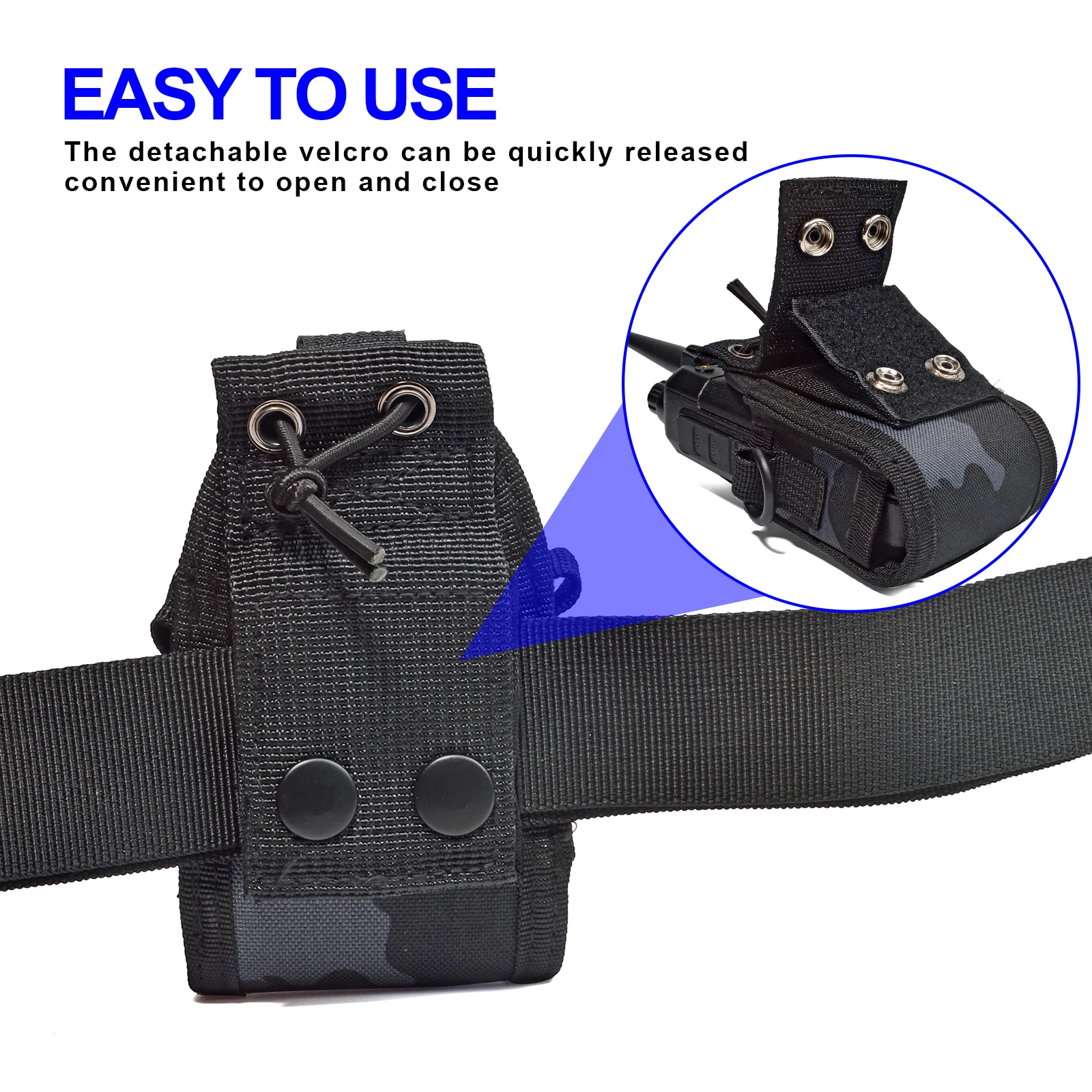 Custodia in nylon per walkie talkie, fondina per radio con cinturino, per radio GPS, radio bidirezionale Motorola GP88S baofeng UV82 Midland