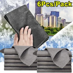 6/1PCS Thickened Magic Cleaning Cloth Microfiber Glass Wiping Cloth Reusable Window Glass Cleaning Cloth Household Kitchen Towel