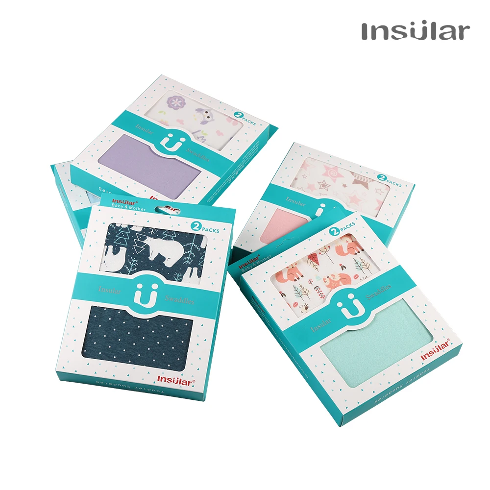 Insular 2 قطعة/المجموعة شرنقة حديثي الولادة الرضع القطن متماسكة الطفل التقميط التفاف البطانيات لمدة 0-7 أشهر #2