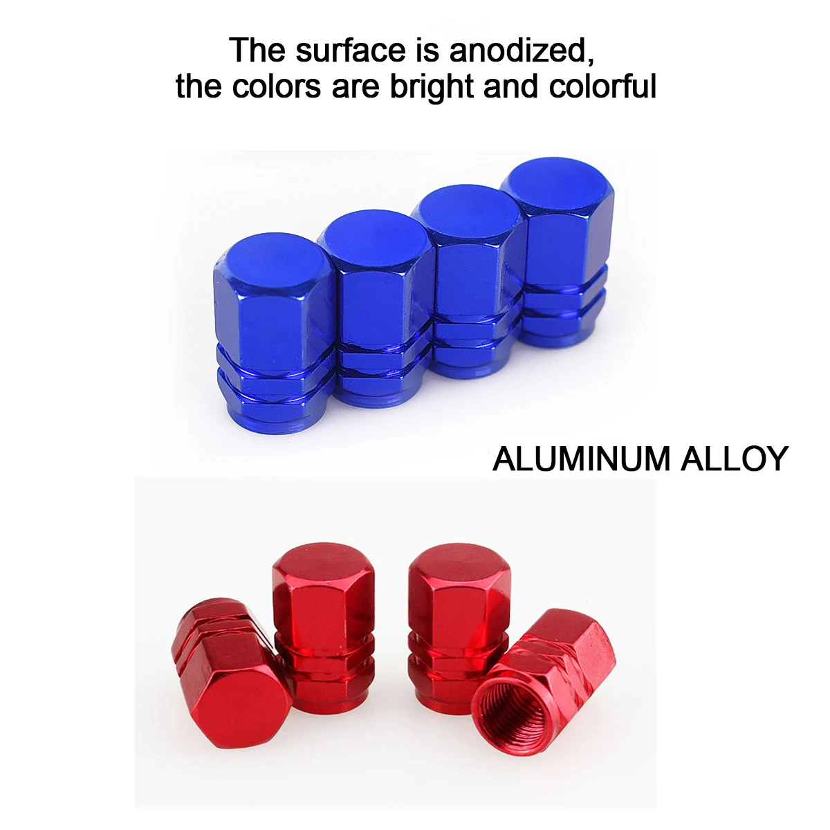 4Pcs Tire Valve Stem Caps Motorcycle Cars Trucks Bike Valve Stem Covers Aluminum Alloy Schrader Valve Cap Dust Protection Cover