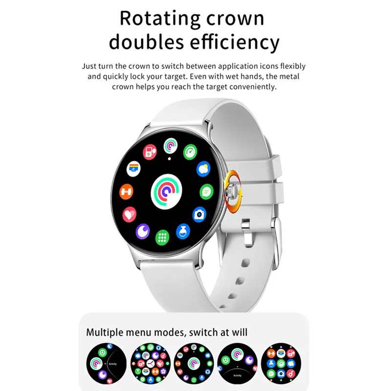 ساعة ذكية لإدارة صحة المرأة ، مكالمة بلوتوث ، إشعار واتس آب ، موسيقى عن بعد ، شاشة عرض دائمة ، أندرويد ، iOS ، أنثى