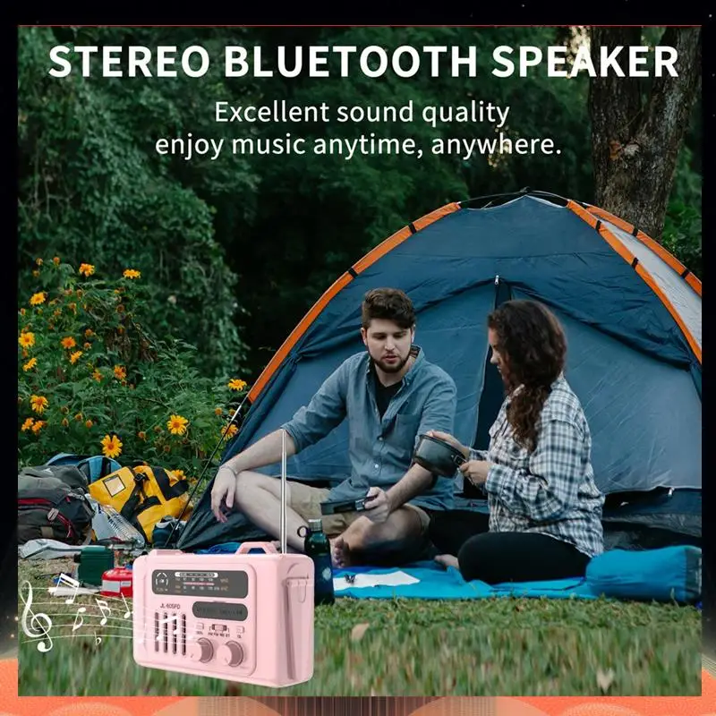 

Multifunctional Solar Hand Crank Radio Portable AM/FM/NOAA Radio Bluetooth Speaker With LED Reading Lamp For Outdoor-TCE