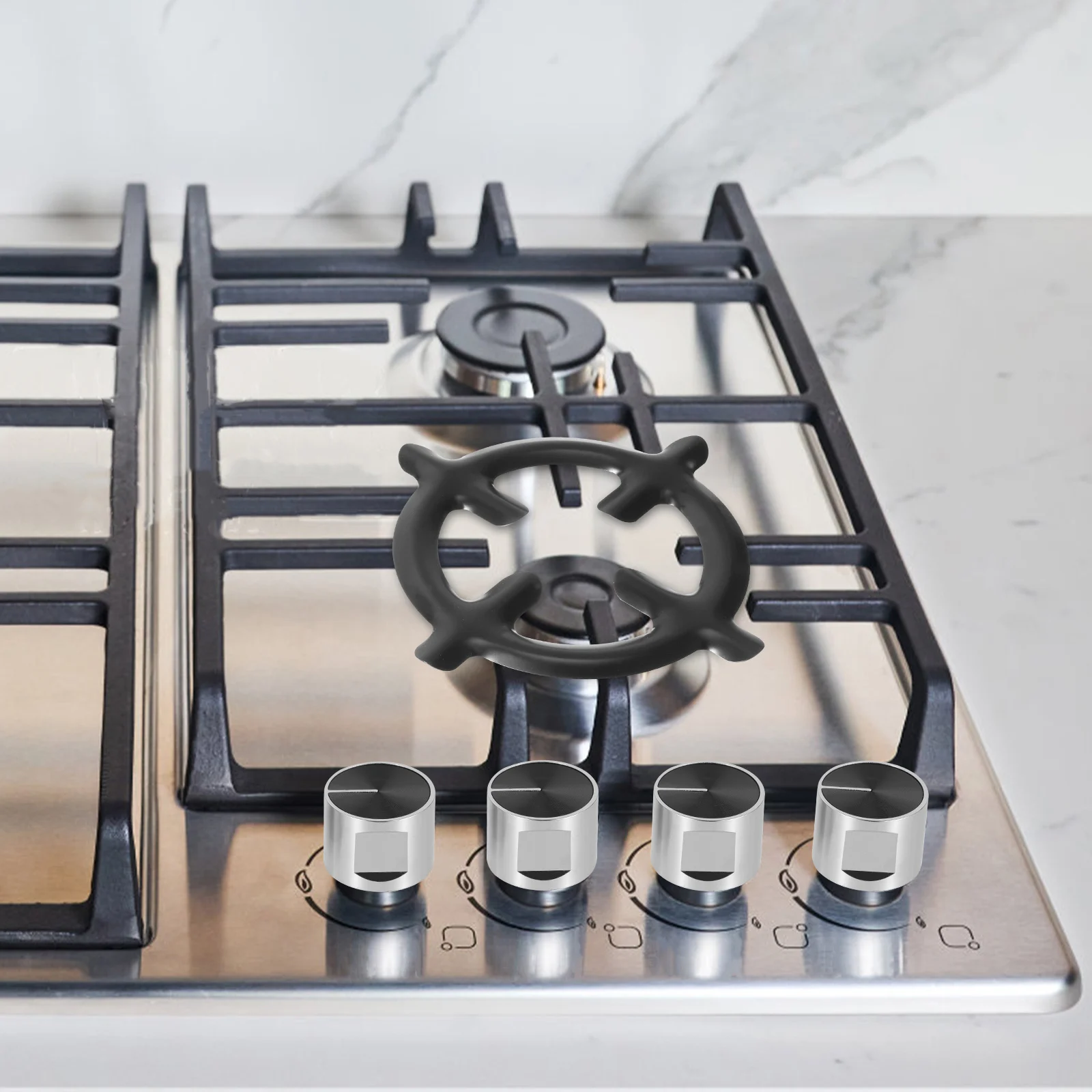 

2pcs Stainless Steel Gas Stove Coffee Pot Stand Multi-Functional Kitchen Accessory Pot Rack For Household Use