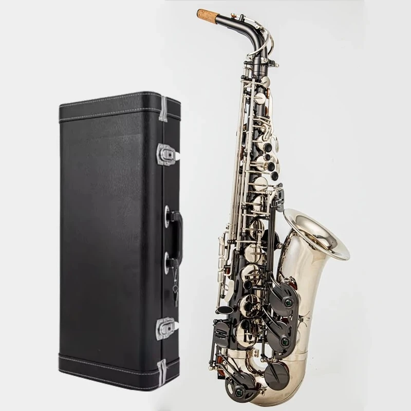 

2026 hot new JAS-1100 alto saxophone Nickel plated black keys, sax alto 1100 with mouthpiece