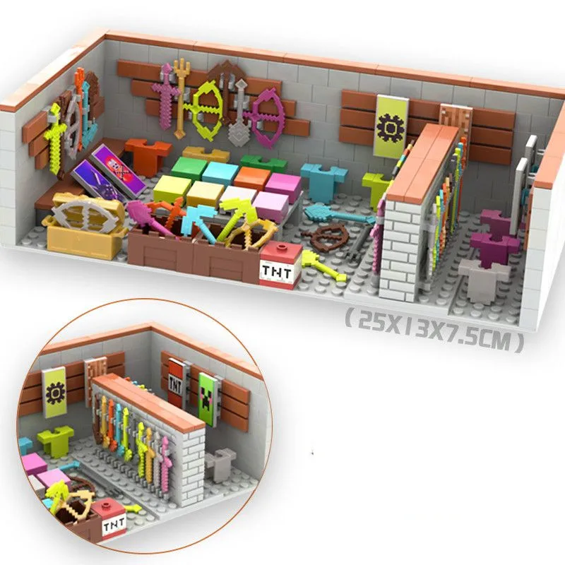 Creative My World Series Model Building Blocks MOC Weapons Box Accessories Construction Blocks Set Toys