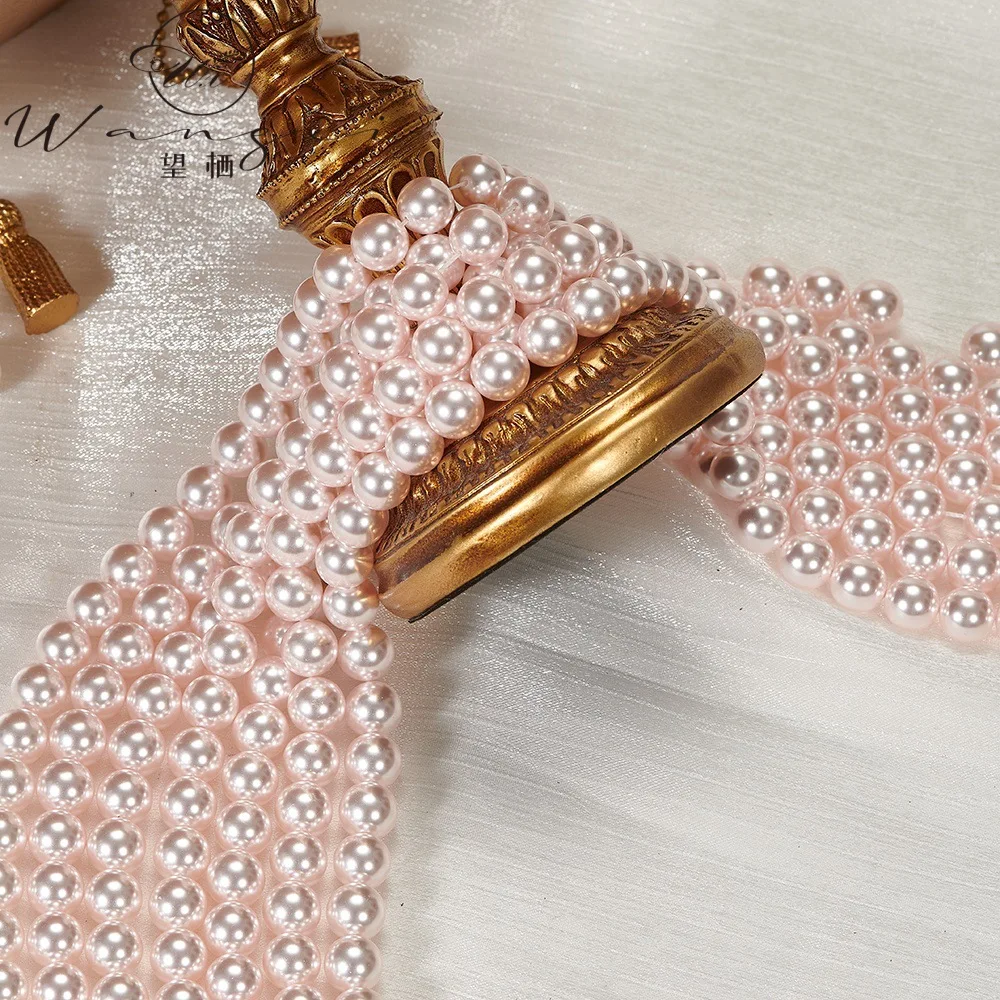 Imitation Pearl Light Pink 3-12mm Round Hole Semi-finished Pearl Necklace Bracelet DIY Jewelry Accessories