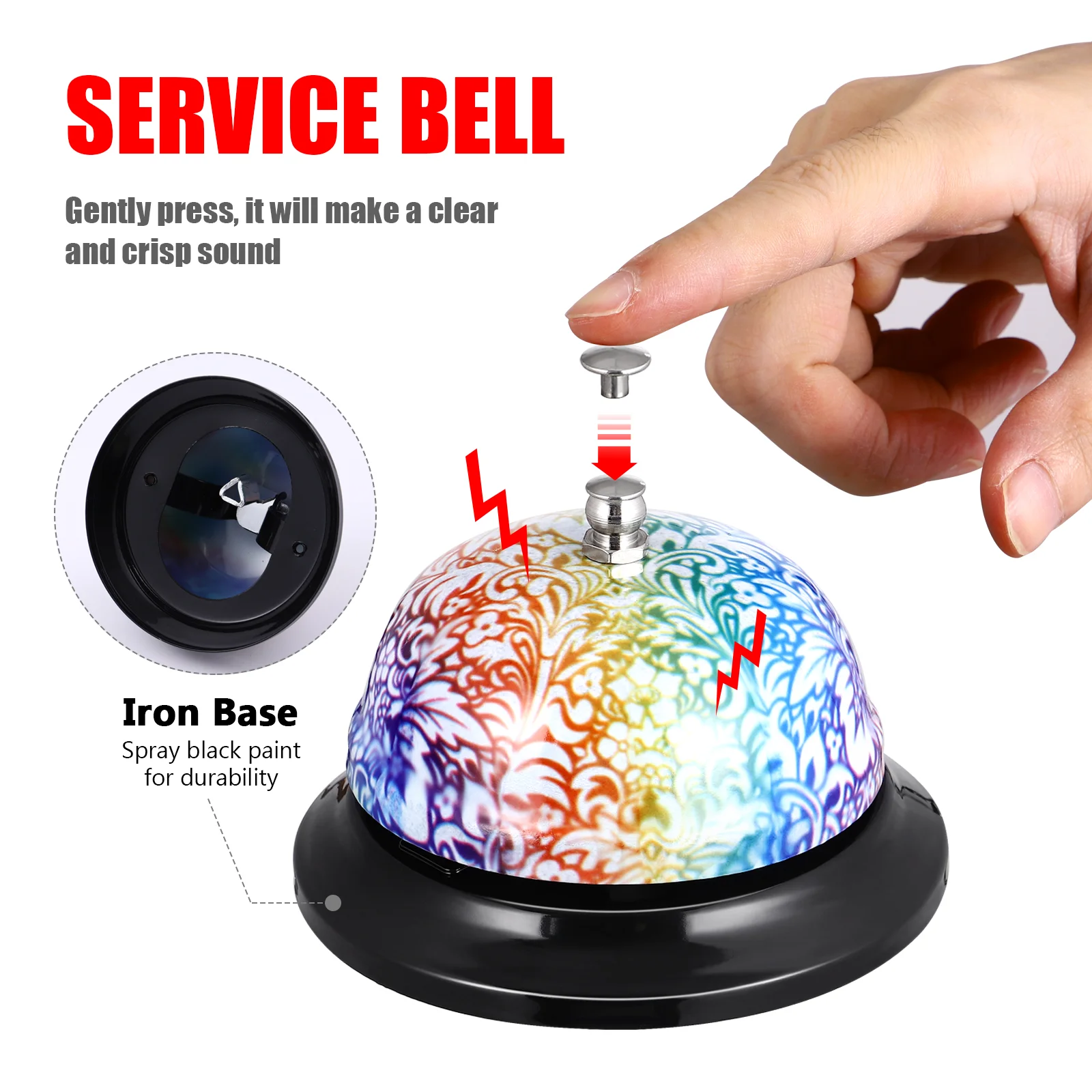 Recepção Desk Bell, Atendimento ao Cliente Chamada Anel, Chime Hand Press