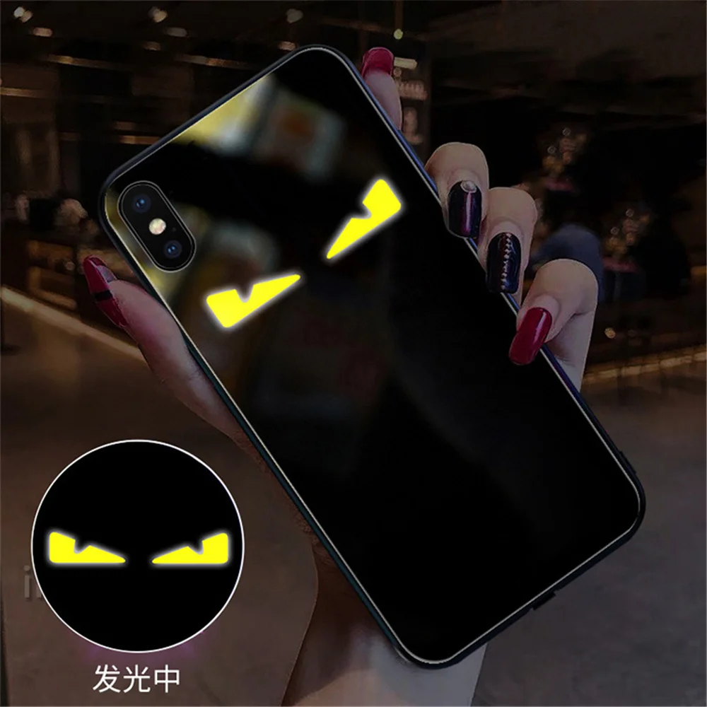 USA Heroes Cartoon Sound Control LED Light Up Phone Case For Samsung S24 S23 S22 S21 S20 Note 10 20 Plus Ultra A54 A53 A52 A14