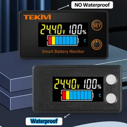 Indicatore di capacità della batteria 8-100V misuratore di elettricità digitale LCD al litio al piombo LiFePO4 voltmetro per auto da moto indicatore di tensione