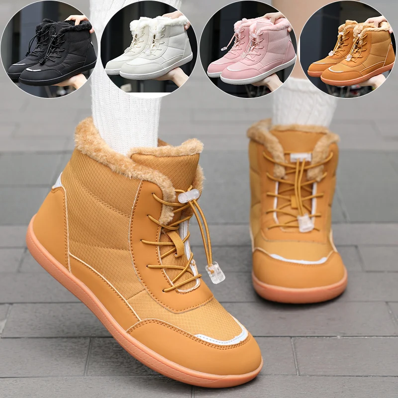 

2025 women's barefoot warm snow boots outdoor hiking shoes winter fur ankle boots women's boot Barefoot Ankle Boots