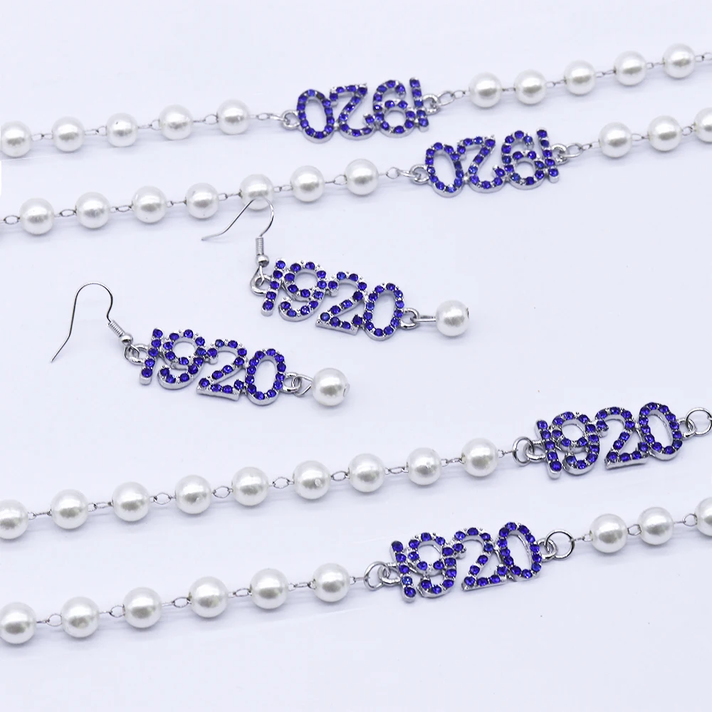 Fashion Pearl Chain Sorority Greek Letter Zeta Phi Beta Finer Women 1920 Necklaces Jewelry for gifts
