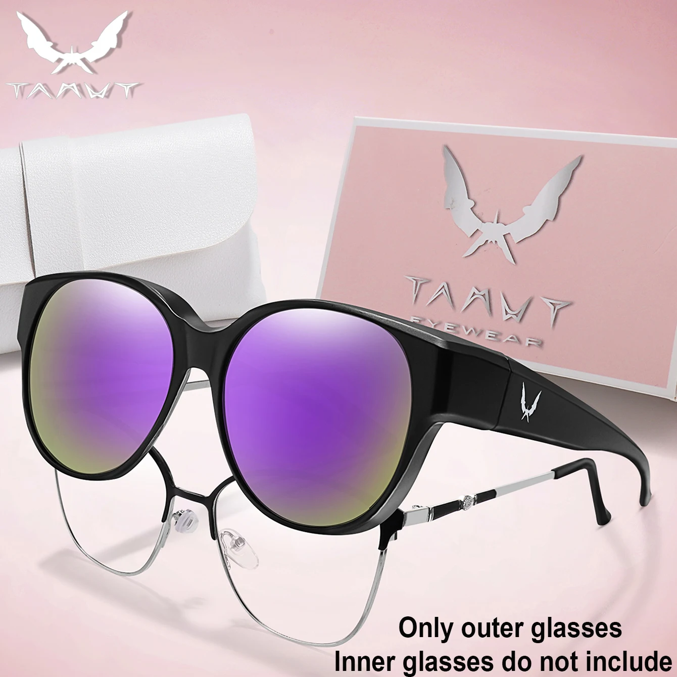Over Glasses Cover Over Myopia Eyeglasses Unisex Round Shades with UV protection Outdoor Sports Fishing Hiking Cycling with Box image 6