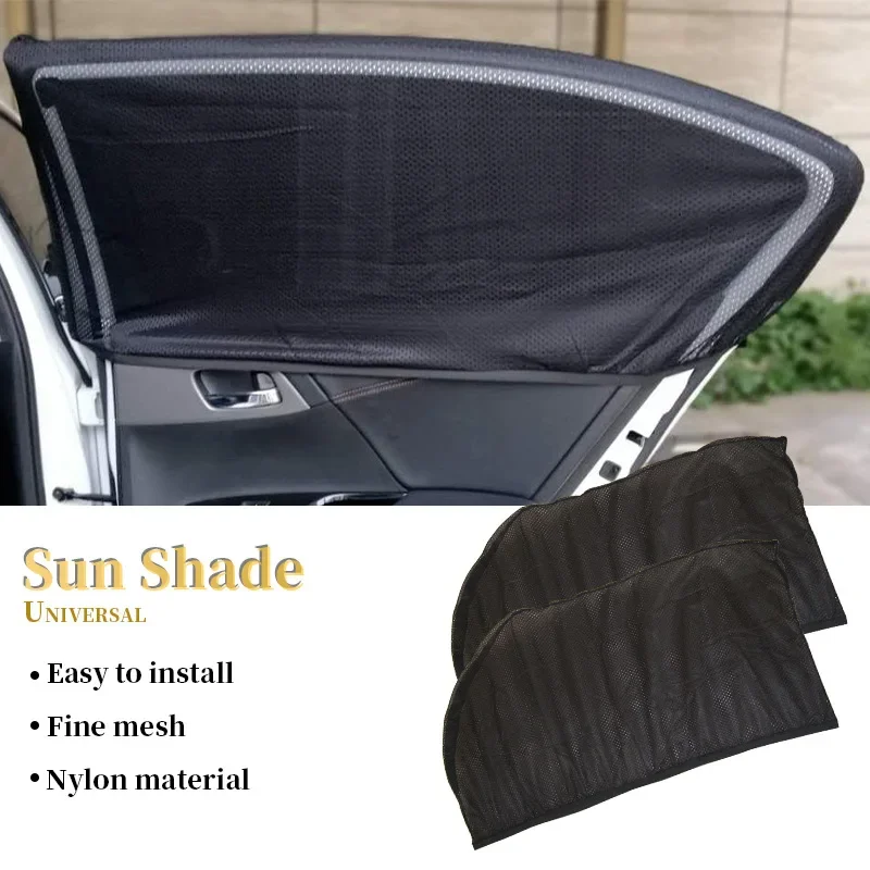 

2pcs Car Rear Side Window Sunshade UV Protect Shield Mesh Prevent Mosquito Sunshine Privacy Protection Foldable Curtain