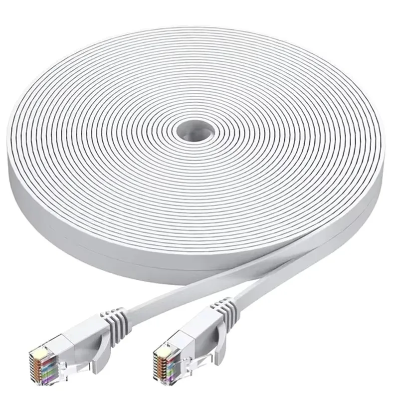 CAT 6-Ethernet-Kabel, flache Hochgeschwindigkeits-CAT6-Gigabit-Internet-Netzwerk-LAN-Patchkabel, blankes Kupfer, RJ45, 1/2/3/5/10/15/20/30 m