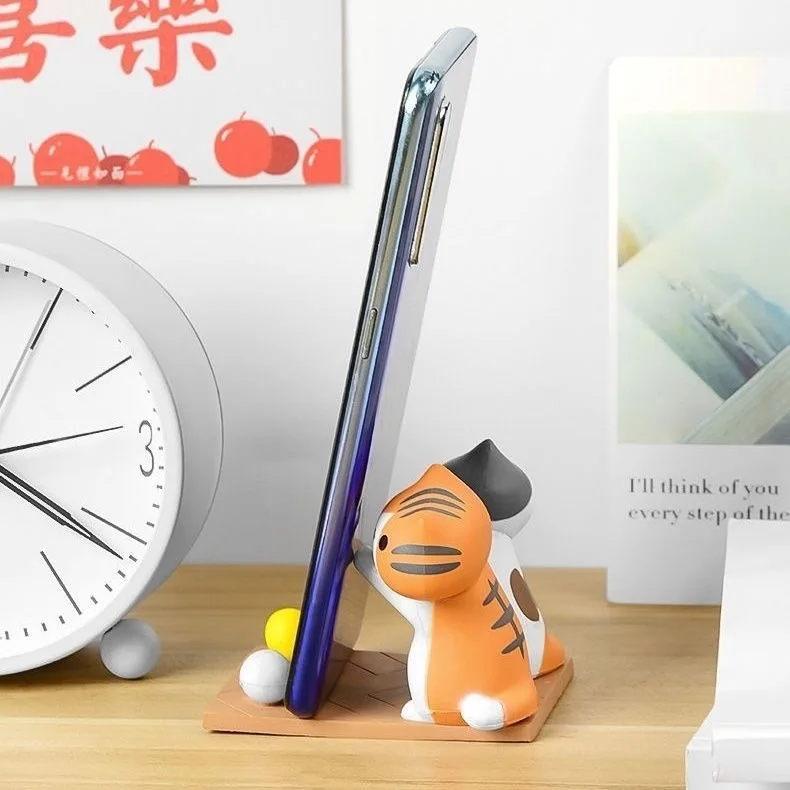 

Держатель для телефона в виде кошки, милый настольный декор, подарок из серии «кошки», подставка для телефона, настольный котик