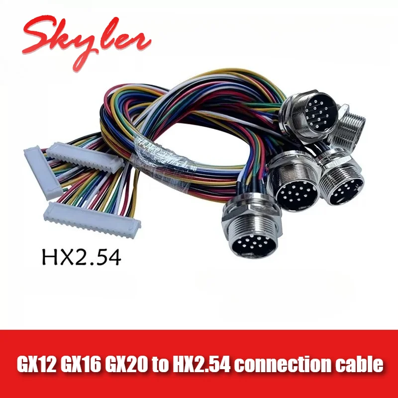 GX20 GX16 GX12 2 3 4 5 6 Pin Aviation Plug To XH2.54 Terminal Wire M12 Male Head Adapter Cable Connector Extension Line 15-30cm