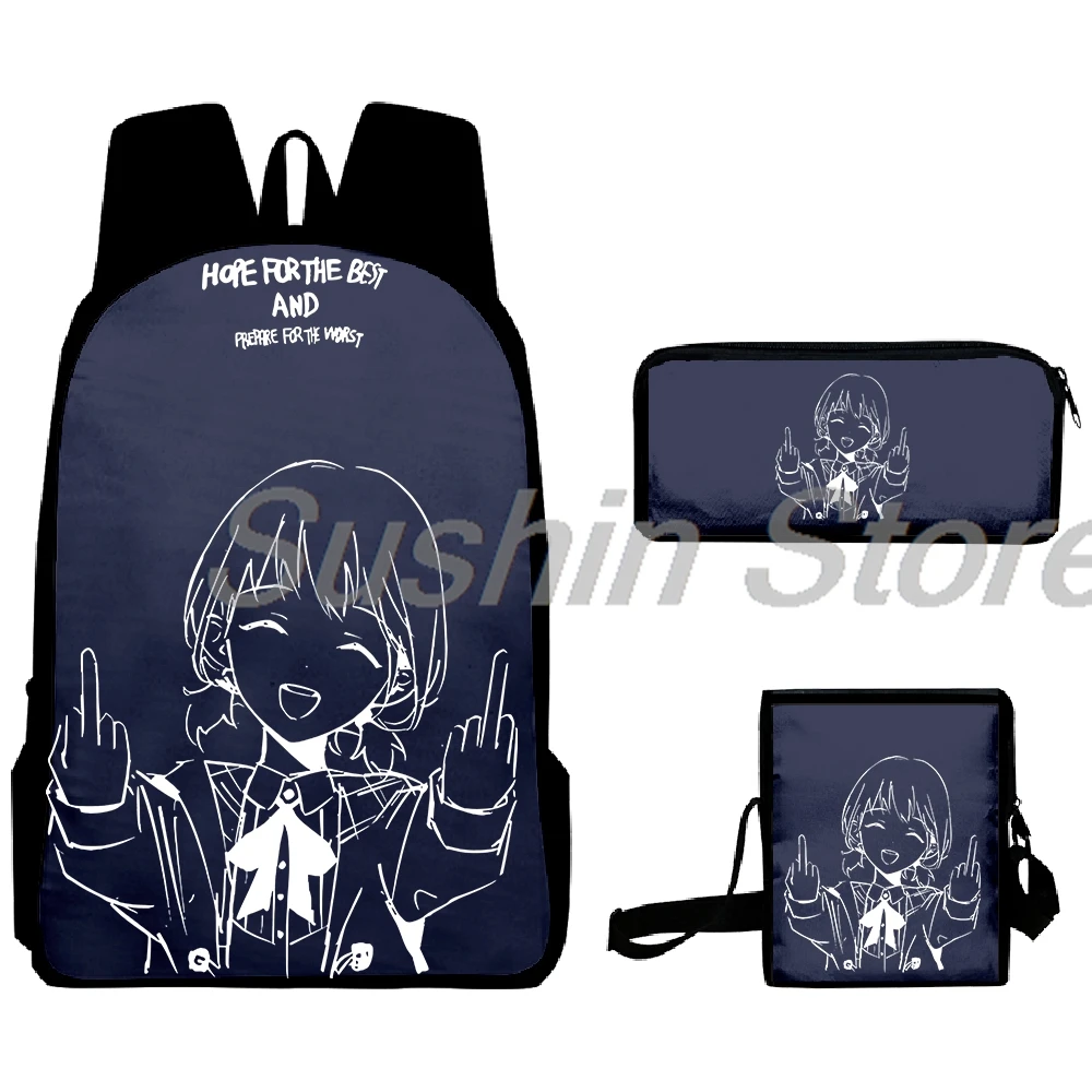 Sac à dos de bande de dessin animé Cry Merch Iseri CrucCartoon pour hommes et femmes, sac à dos à bandoulière pour filles, sac à dos Anime, sac à dos de voyage, 3 pièces par ensemble