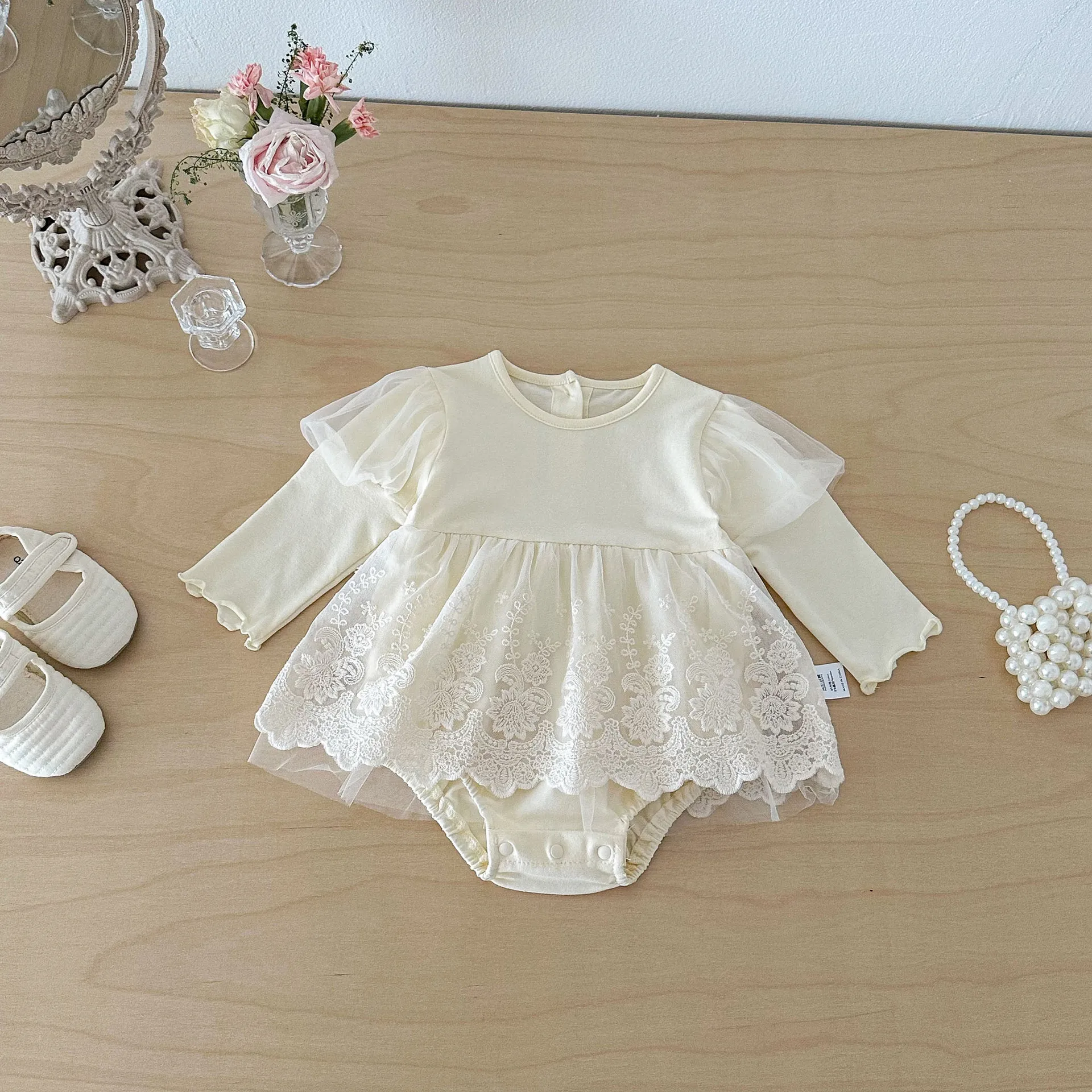 

Одежда для девочек 2026: Новинка весны – комбинезон-боди для новорожденных девочек с пышными длинными рукавами, 0-24 месяца