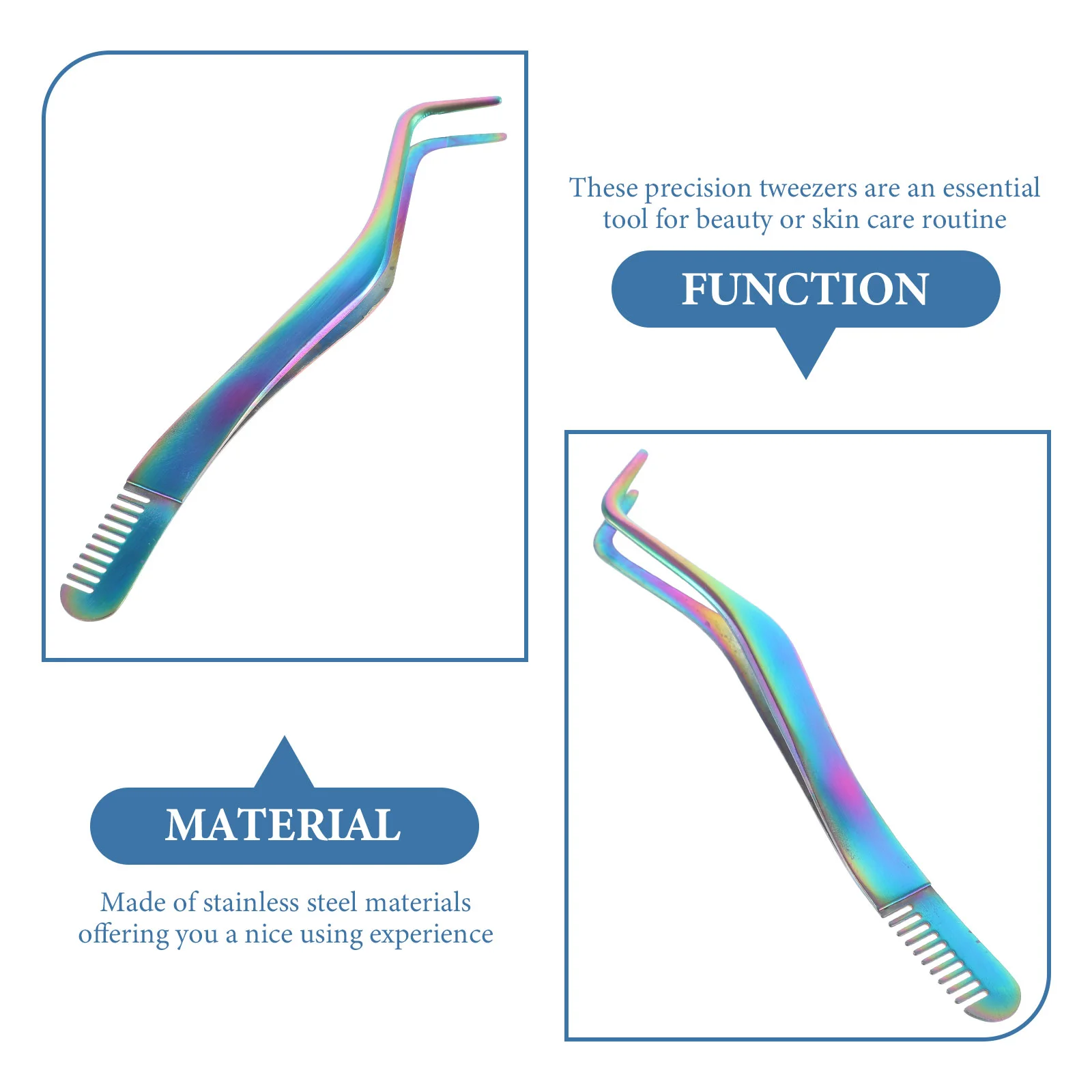 초보자용 스테인리스 스틸 속눈썹 트위저, 빗 익스텐션 어플리케이터 도구 포함