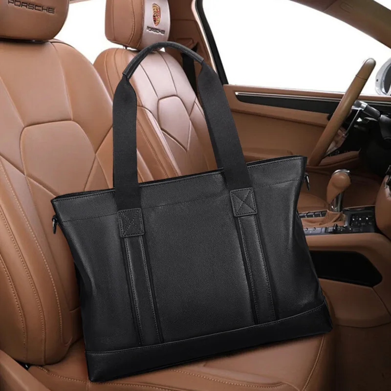 New Fashion Briefcase Business Casual Genuine Messenger Luxury Leather Bag Men Bags Layer Cowhide Bag Lightweight Men's Handbag