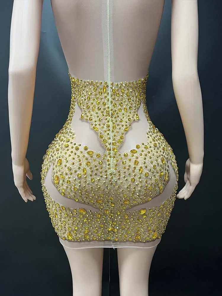 High Quality Rhinestone Elastic Vest Dress 2025 New Fashion Custom Women'S Clothing