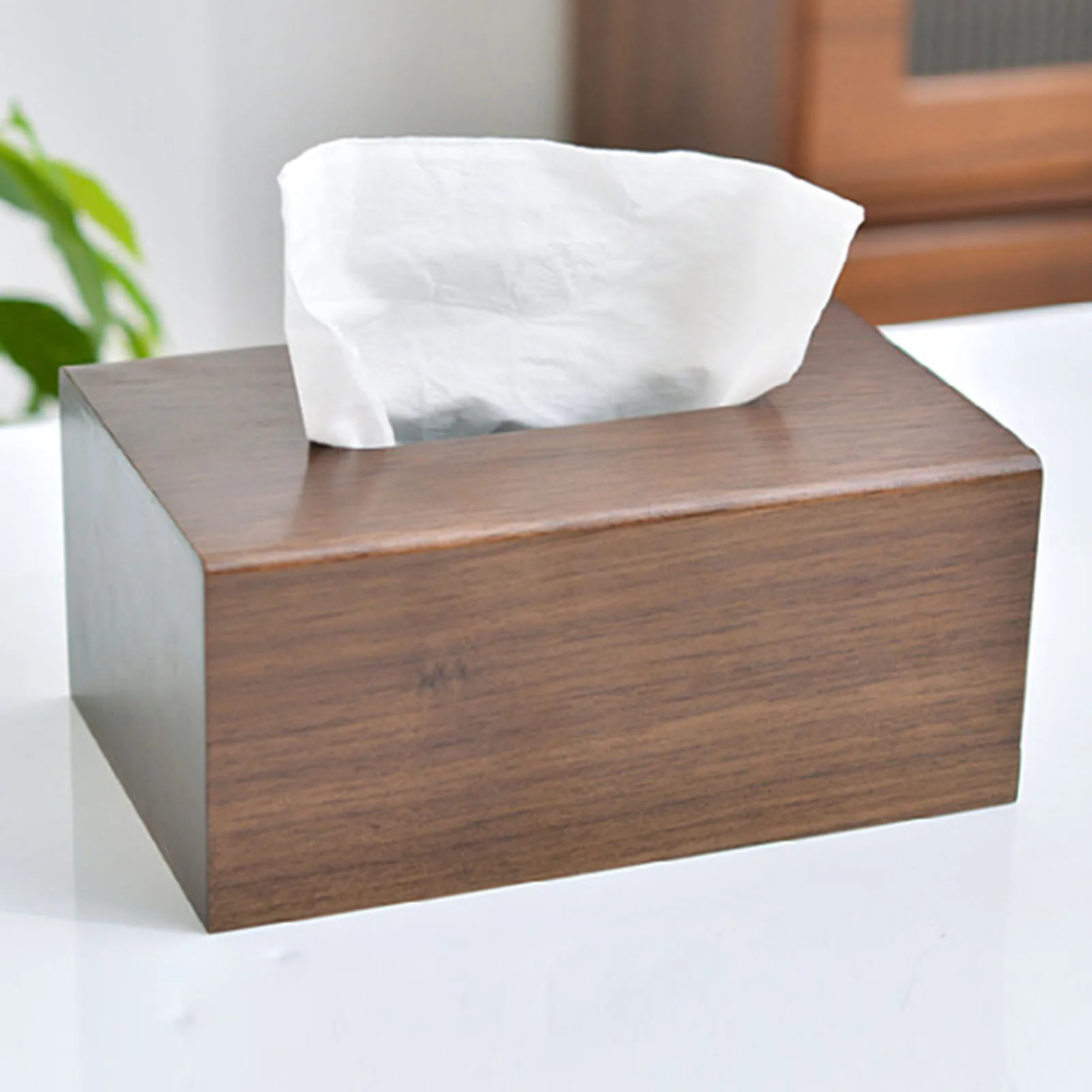 Wooden Napkin Dispenser Simple Napkin Tissue Storage Box Suitable for Bathroom Living Room Use