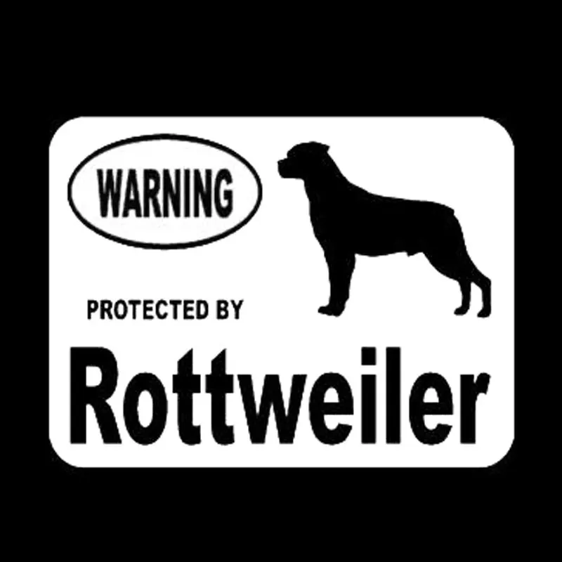 Creative Fashion Warning Protected By Rottweiler Dog Car Sticker Decal PVC Windshield Decoration High Quality Waterproof Decals