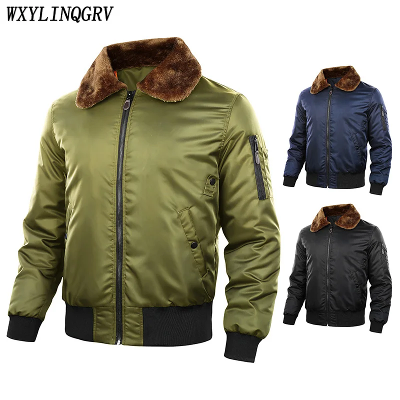 

2023 New Men Military Jackes Coat Mens Autumn Winter Lapel Bomber Jackets Mens Casual Outdoor Warm Windproof Army Jacket Male