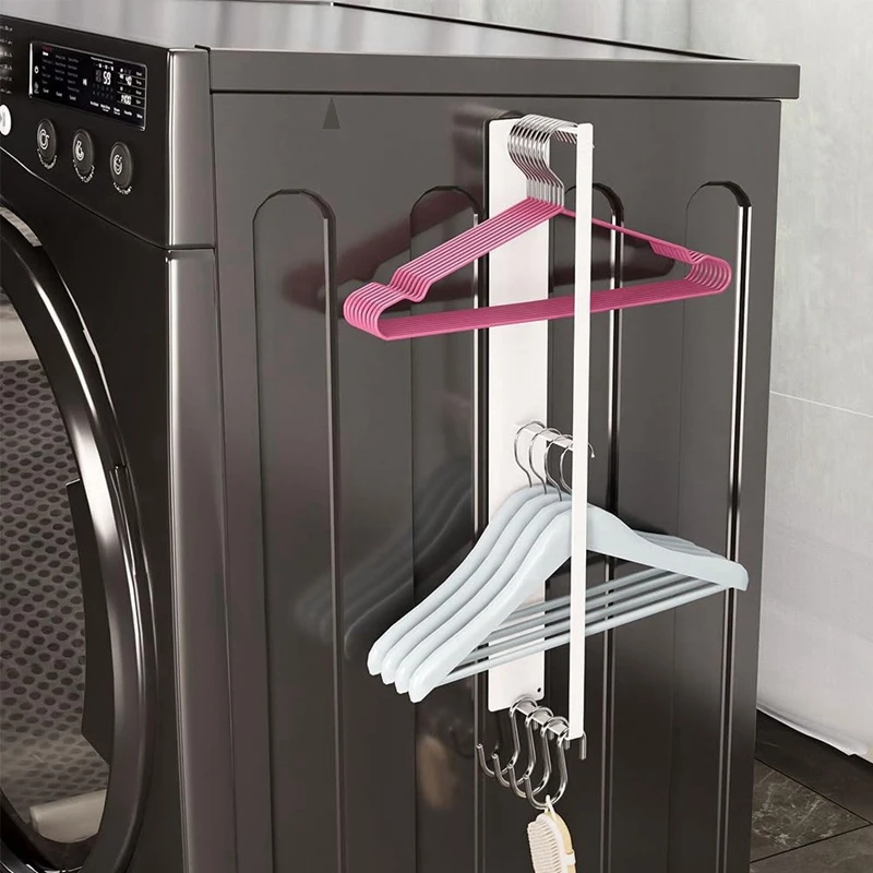 Gantungan baju magnetik, Gantungan pengering samping, rak batang gantungan penyimpanan dan pengaturan ruang cucian