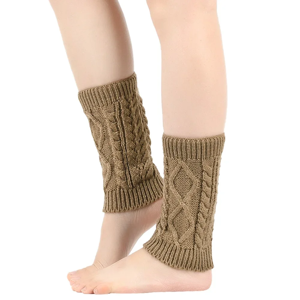 Womens Leg Warmers Ankle Winter Warm Stretch Knitted Slouch Thermal Ladies Thick Wool Cuffs Boot Socks Female diamond Gaiter