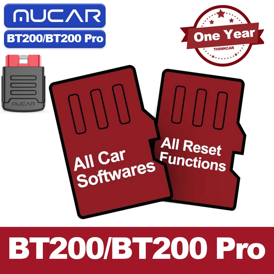 Update/Renew MUCAR BT200/MUCAR BT200 Pro 15 Reset Softwares 1 Year Free 15 Resets Maintenance Function T-code