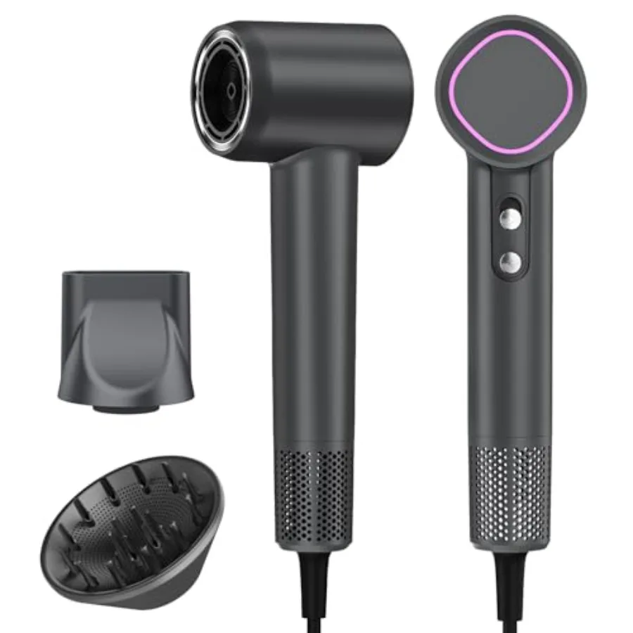 

Hair Dryer 160000 RPM High-Speed Brushless Motor with 500 Million Negative Ions Professional Ionic Blow Dryer with Magnetic Dif