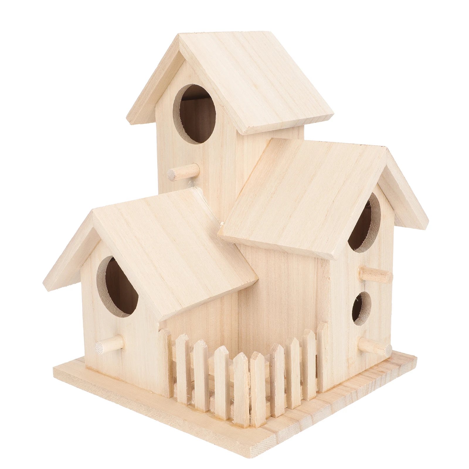 

Wooden Bird House Shape Nest for Child Country Decor Unfinished Houses Dove Hanging Yard Garden Small Birds
