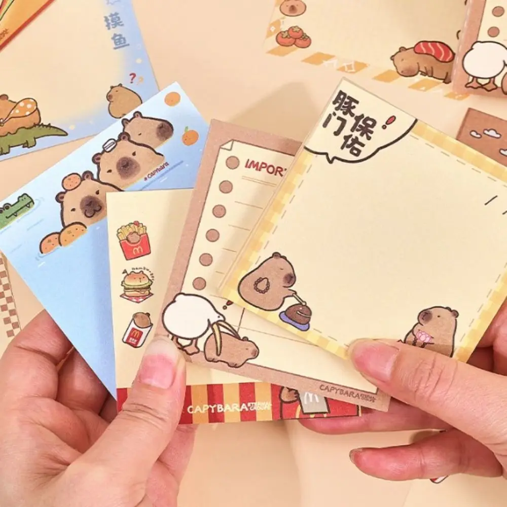 Non Sticky Capybara Memo Pad Daily To Do List Cartoon Message Paper Note Pad Cute INS Note Paper Student