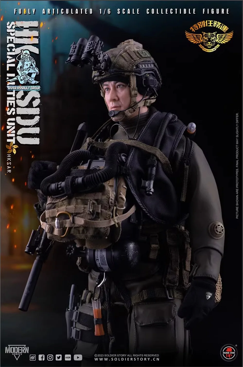 Soldierstory SS131 HK Soldier Doll Special Mission Unit Water Diver Equipment Bag Accessories For 12