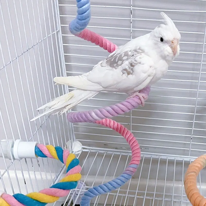 Bird Cage Accessories Climbing Rope Parrot Stand Rod Mouldable Stand Bar U-Shaped Stand Stick Small Medium Birds Supplies Scener