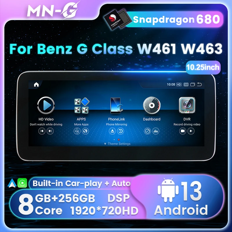 Android 13 10.25inch Car Radio For Benz G Class benz W461 W463 G350 G400 G500 G63 G65 2013-2019 Multimedia Player GPS BT Carplay